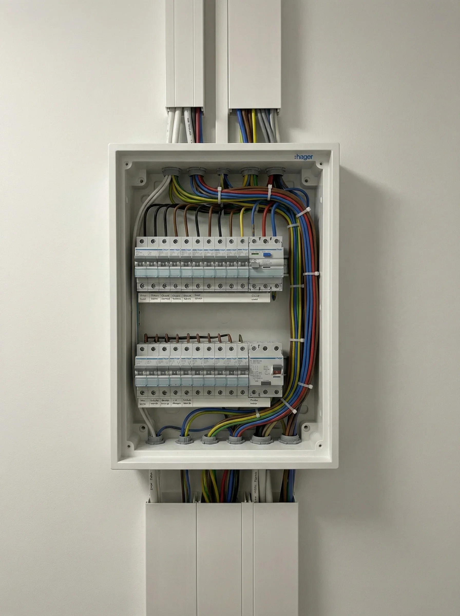 Neuer moderner Verteilerkasten nach der Modernisierung in Bad Salzuflen durch Elektriker Neumann